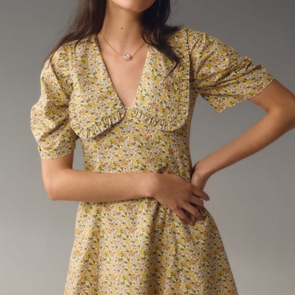 Floral Anthropologie V-Neck Dress
